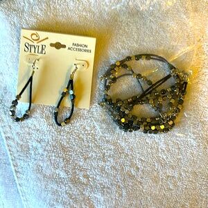 Bracelets and earrings gray and silver